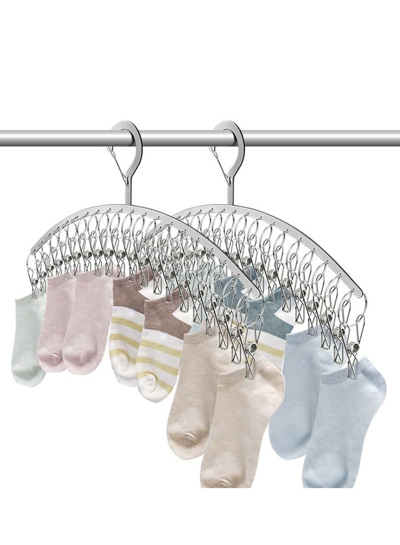 SYOSI Stainless Steel Laundry Drying Rack Windproof Clothes Hangers with 20 Clips - Image 2