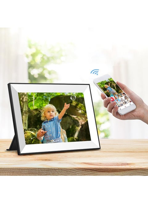 Frameo Digital Picture Frame,WiFi Slideshow Digital Photo Frame with 10.1 Inch IPS Touch Screen,Load from Phone to 32GB Digital Frame,Smart Rotating Pictures via White Electronic Picture Frame,Gift