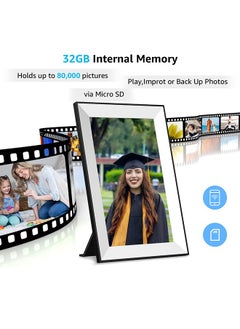 XiuWoo Frameo Digital Picture Frame,WiFi Slideshow Digital Photo Frame with 10.1 Inch IPS Touch Screen,Load from Phone to 32GB Digital Frame,Smart Rotating Pictures via White Electronic Picture Frame,Gift  - Image 4