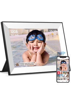 XiuWoo Frameo Digital Picture Frame,WiFi Slideshow Digital Photo Frame with 10.1 Inch IPS Touch Screen,Load from Phone to 32GB Digital Frame,Smart Rotating Pictures via White Electronic Picture Frame,Gift  - Image 2