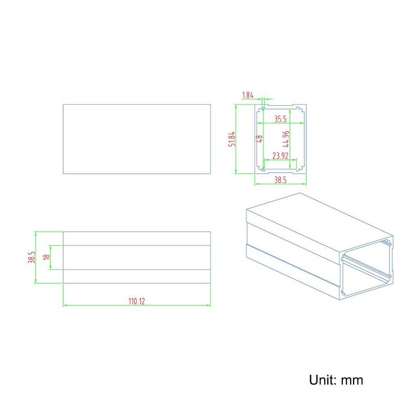 Eightwood Aluminum Project Enclosure Electronic Box DIY PCB Board Case Sliding Extrusion - 4.33 x 2.01 x 1.50 inch (LWH) - Image 4