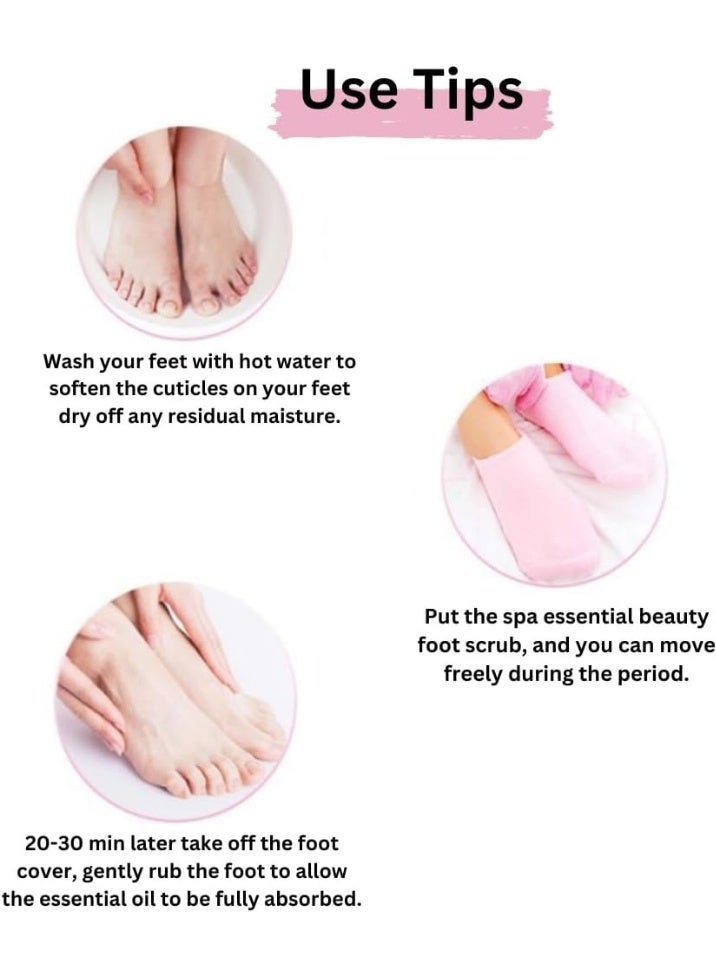 Meetion Pink Moisturize Soften Repair Cracked Skin Moisturizing Treatment Gel Spa Socks (1 Pair) - Image 4