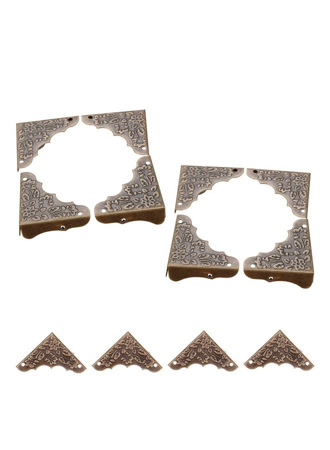 Yetaha Antique Decorative Corner Protectors, Yetaha 12PCS Retro Bronze Box Corner Carve Patterns Edge Safety Guards for Furniture Hardware Desk Jewelry Chest Wood Cases, with Nails - Image 1