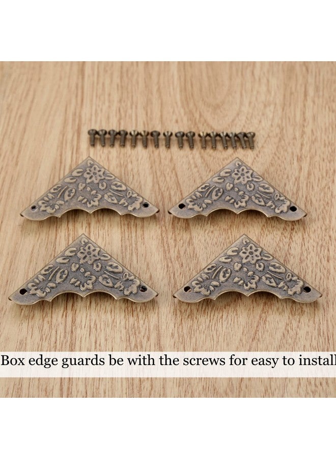 Yetaha Antique Decorative Corner Protectors, Yetaha 12PCS Retro Bronze Box Corner Carve Patterns Edge Safety Guards for Furniture Hardware Desk Jewelry Chest Wood Cases, with Nails - Image 5