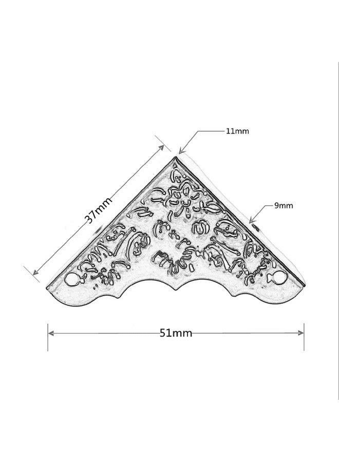Yetaha Antique Decorative Corner Protectors, Yetaha 12PCS Retro Bronze Box Corner Carve Patterns Edge Safety Guards for Furniture Hardware Desk Jewelry Chest Wood Cases, with Nails - Image 3