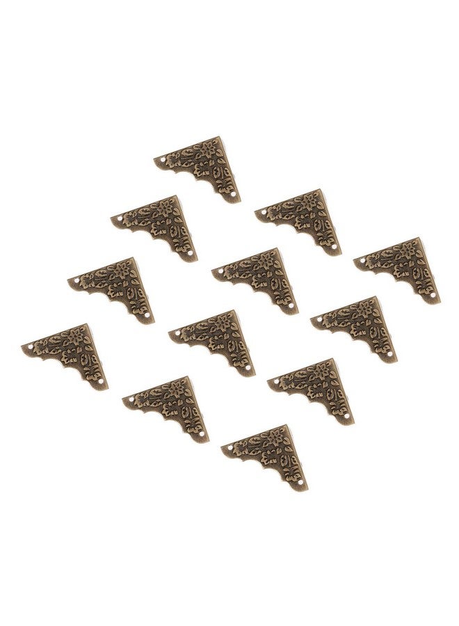 Yetaha Antique Decorative Corner Protectors, Yetaha 12PCS Retro Bronze Box Corner Carve Patterns Edge Safety Guards for Furniture Hardware Desk Jewelry Chest Wood Cases, with Nails - Image 2