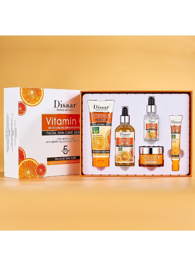 Disaar Disaar Skincare & Beauty Set – 5-Piece Face Care Kit with Vitamin C Serum, Moisturizer & Hydrating Treatments  - Image 4