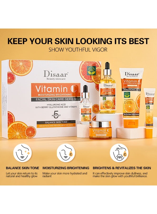 Disaar Disaar Skincare & Beauty Set – 5-Piece Face Care Kit with Vitamin C Serum, Moisturizer & Hydrating Treatments  - Image 5