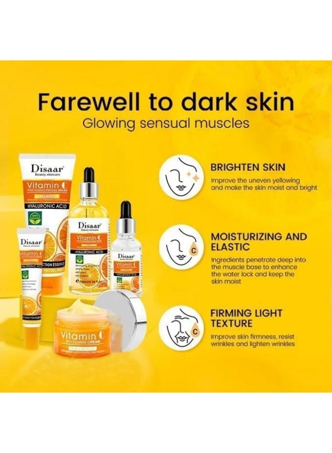 Disaar Disaar Skincare & Beauty Set – 5-Piece Face Care Kit with Vitamin C Serum, Moisturizer & Hydrating Treatments  - Image 3