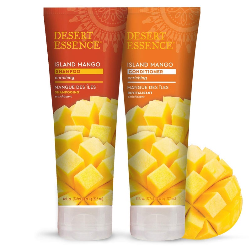 Desert Essence Island Mango Shampoo  Conditioner Bundle  8 Fl Ounce  Enriching  Shea Butter  Jojoba Oil  Smooth  Silky  Soft  Healthy