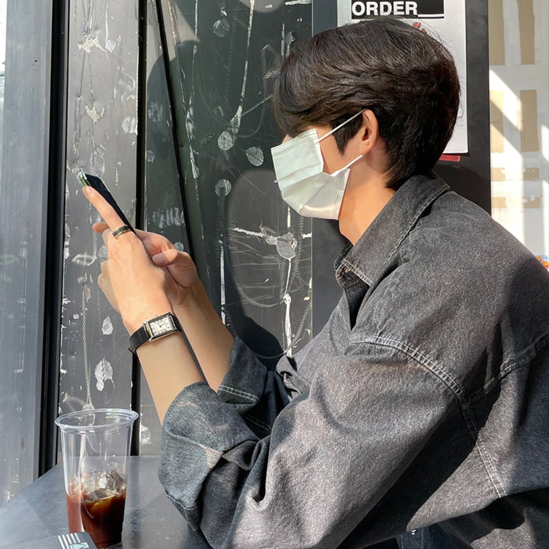 Mx313 Autumn Washed Denim Shirt Korean Style Loose And Handsome Versatile Trendyy Shirt Jacket - Image 3