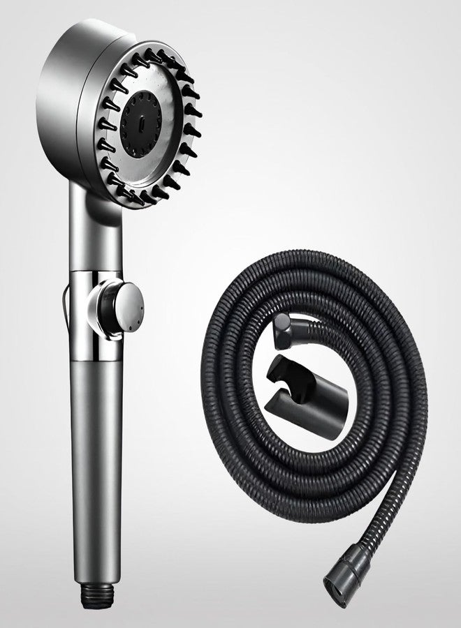 SPAZIO Hard Water Filter Hand Shower For Bathroom helps Reduce Hairfall/Massage Points handheld shower/Multi Function Handheld Shower/Anti Rust Bathroom Hand Shower With 1.5 Mtr Black Tube & Wall Hook - Image 1