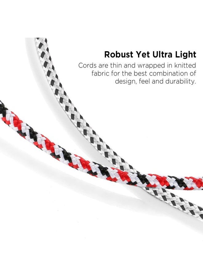 DUKABEL - Headphone Splitter, Knitted 3.5mm Audio Splitter TRS 3-Pole Aux Splitter Cable for Headphones Earphones Speakers -Zebra White/2PACK - Image 1