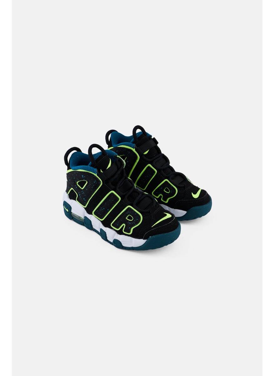 Nike Kids Boy More Uptempo Lace Up Sports Shoes, Black  - Image 1