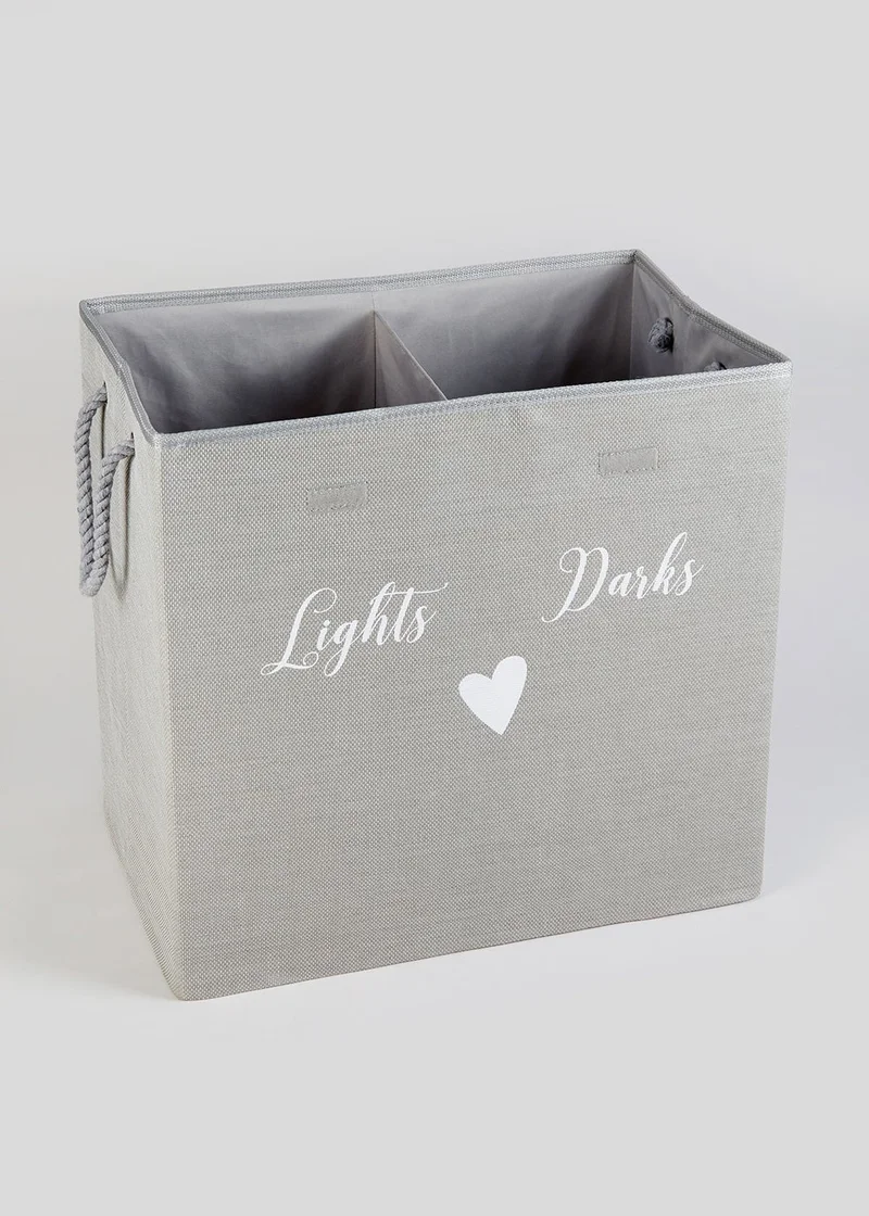 Matalan Lights & Darks Section Laundry Basket White