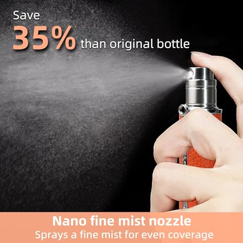 muilsae AF01RD Leather Perfume atomiser 5ml Bottom Fill Travel Perfume Bottle Refillable Perfume Dispenser for Women Men Red 5ml - Image 3