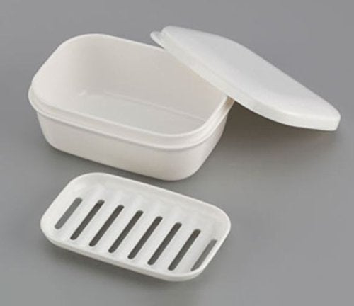Inomata Travel Soap Case Holder, Soap Dish for Home and Travel, Self Draining, 2 Pack White - Image 3