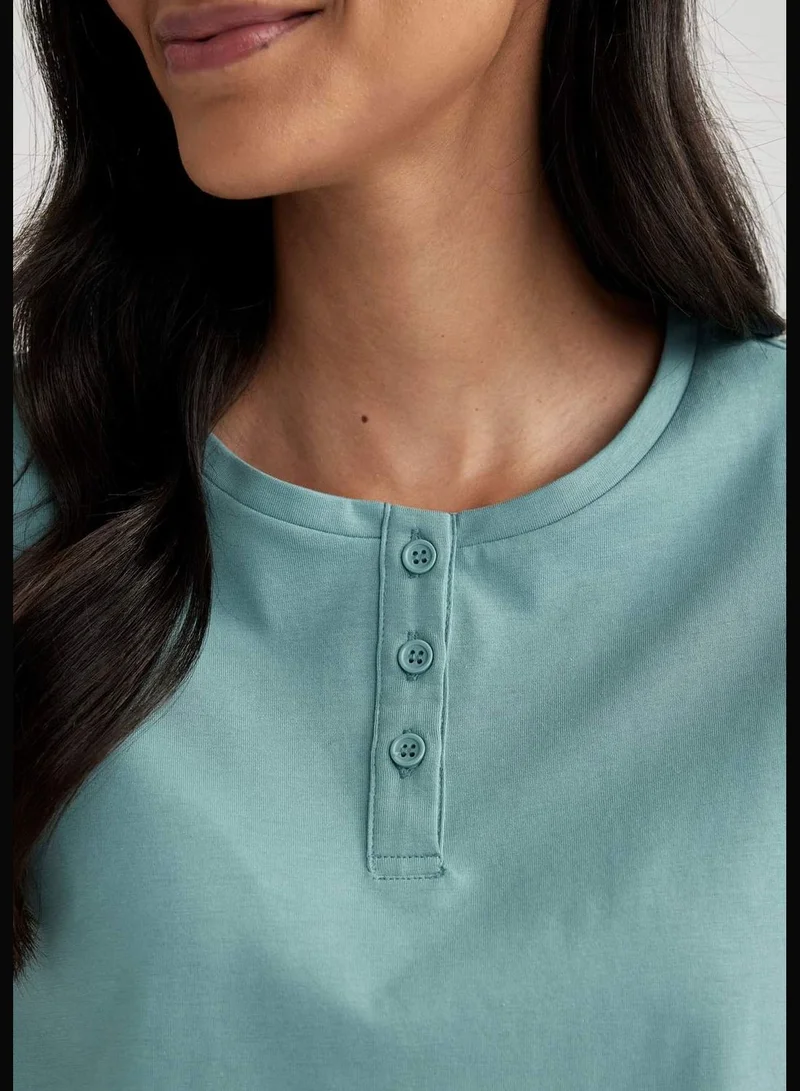 DeFacto 2 Pack Woman Crew Neck Short Sleeve Homewear Knitted Set