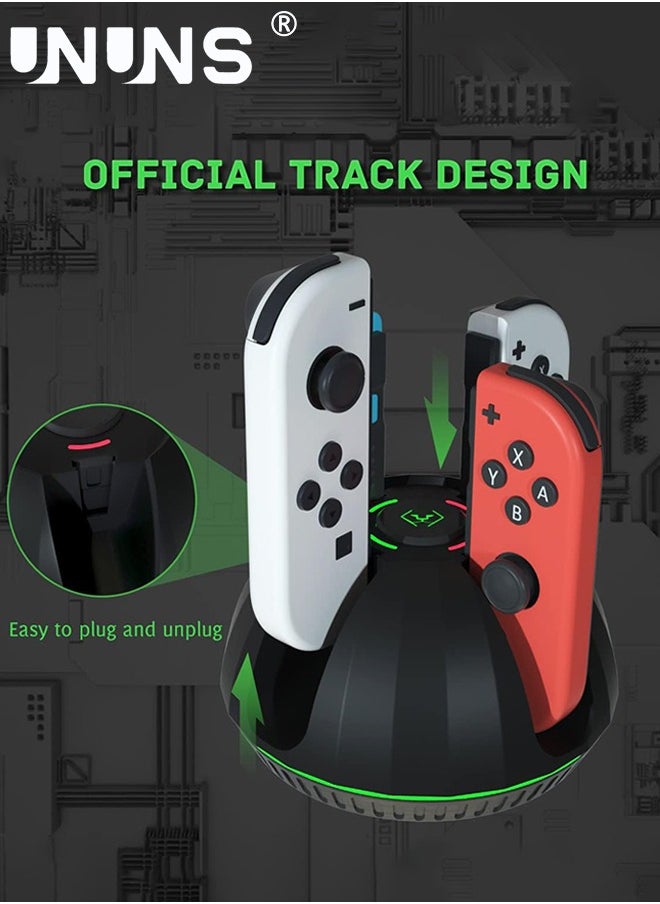UNUNS - Controller Charging Dock for Nintendo Switch Joycon, UNUNS 4 in 1 Joycon Charging Dock with LED Indication and Charger Cable, Fast Charging Dock Station Compatible with Nintendo Switch/ OLED Joy Con - Image 1