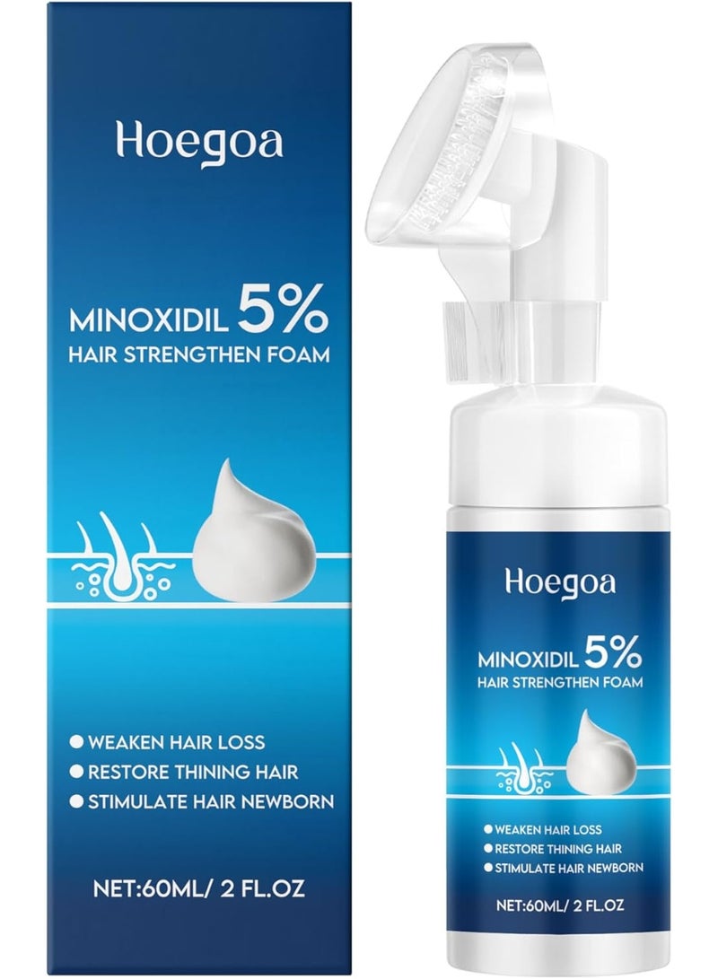 HOEGOA 5% Minoxidil Foam for Hair Growth Hair Strengthen Foam to Stop Thinning and Hair Loss for Men and Women, Scalp Care and Volume and Fluff, 60ml/2fl oz - Image 1