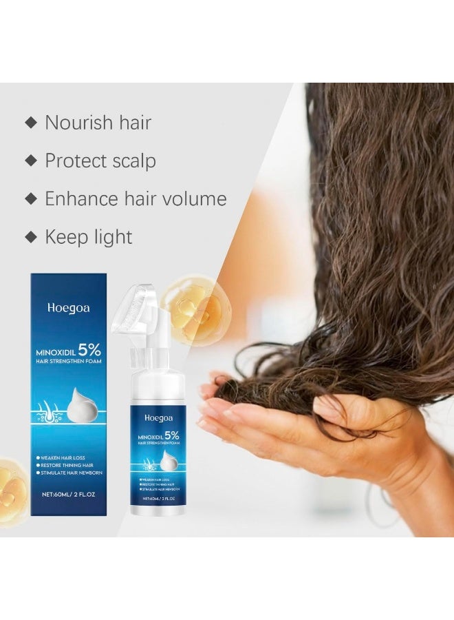 HOEGOA 5% Minoxidil Foam for Hair Growth Hair Strengthen Foam to Stop Thinning and Hair Loss for Men and Women, Scalp Care and Volume and Fluff, 60ml/2fl oz - Image 4