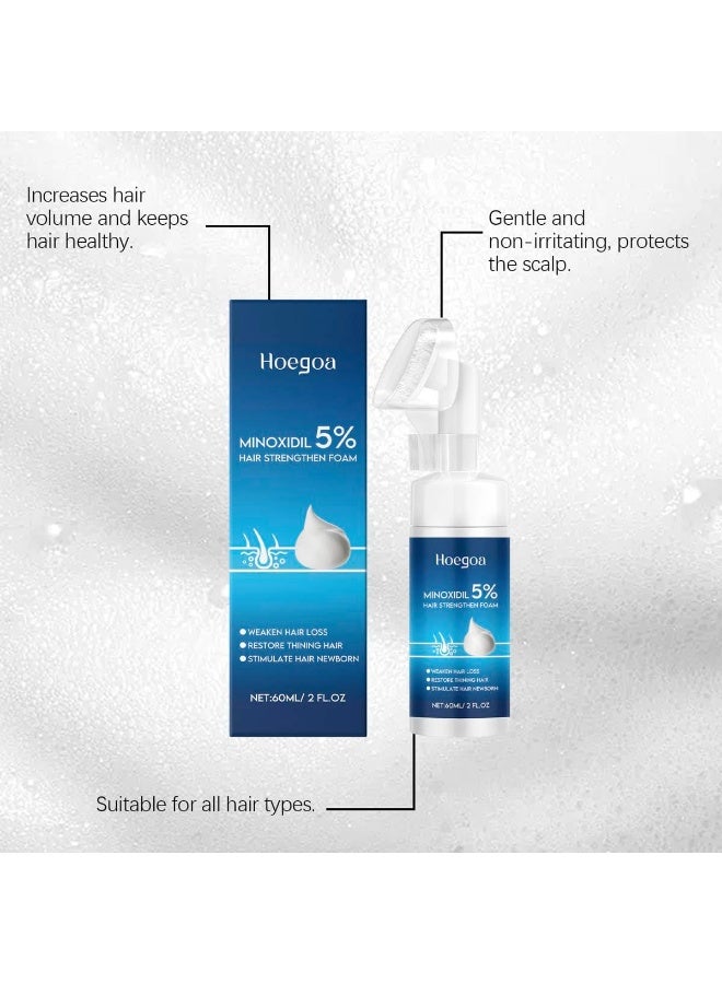 HOEGOA 5% Minoxidil Foam for Hair Growth Hair Strengthen Foam to Stop Thinning and Hair Loss for Men and Women, Scalp Care and Volume and Fluff, 60ml/2fl oz - Image 5