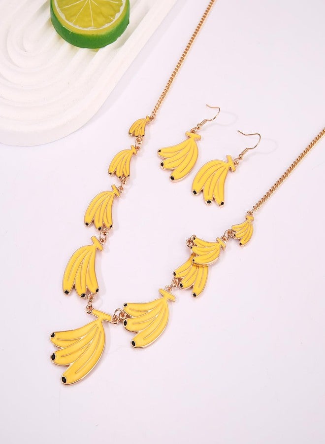 MOLOCH Fruit Jewelry Set Banana Pendant Necklace Earrings for Women Boho Summer Tropical Fruit Jewelry Party Accessories - Image 5