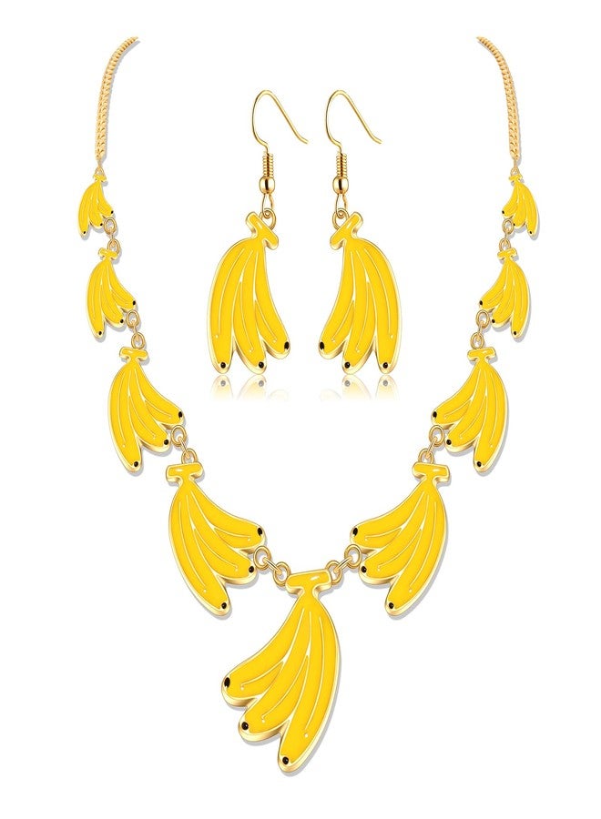 MOLOCH Fruit Jewelry Set Banana Pendant Necklace Earrings for Women Boho Summer Tropical Fruit Jewelry Party Accessories - Image 1