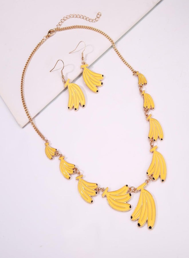 MOLOCH Fruit Jewelry Set Banana Pendant Necklace Earrings for Women Boho Summer Tropical Fruit Jewelry Party Accessories - Image 4
