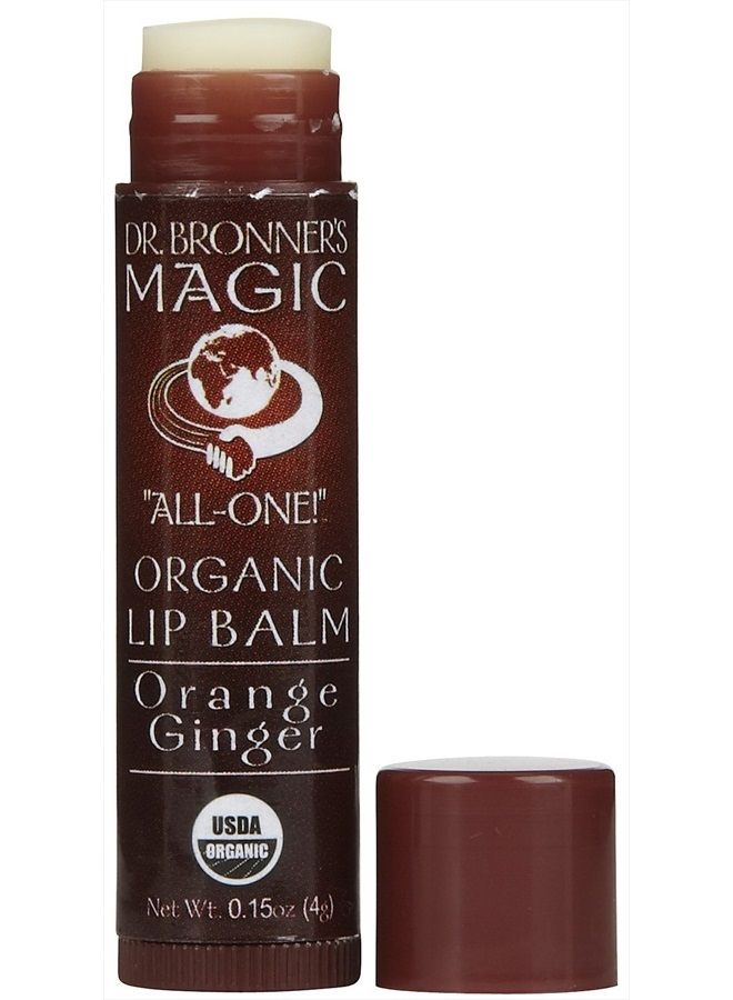 Dr. Bronner's Dr. Bronners Organic Orange Ginger Lip Balm, 0.15 OZ - Image 1