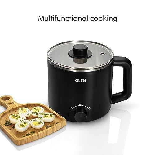 Glen Multicooker Electric Kettle Multipurpose 1.5 Litre, 600W, Cook & Boil, Egg Boiler, Auto Shut-off, 2 Heat Settings - Silver & Black (9016 EX) - Image 3