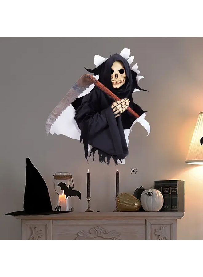 Scythe Demon Static Sticker Set Halloween Horror Wall Decals For Spooky Decor - Image 1