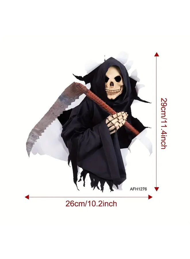 Scythe Demon Static Sticker Set Halloween Horror Wall Decals For Spooky Decor - Image 3