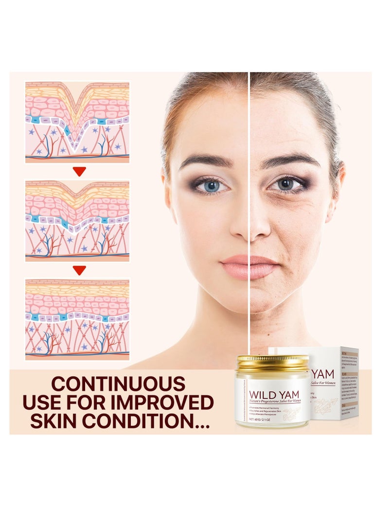 SOLARAE Wild Yam Cream - Hormone Balance For Women - Yam Cream Hormone Balancing, Anti Aging Face Cream - Natural Relief For Menopause, Organic Wild Yam Cream Botanical Balancing Body Moisturiser For Dry Skin - Image 4