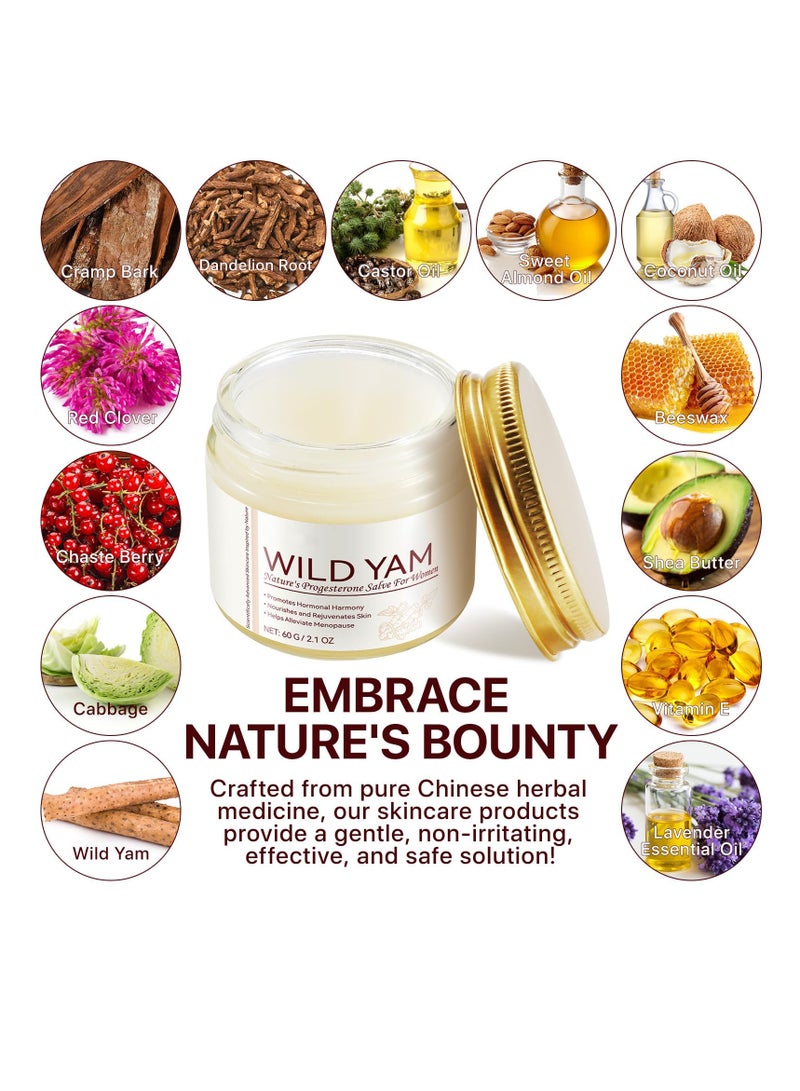SOLARAE Wild Yam Cream - Hormone Balance For Women - Yam Cream Hormone Balancing, Anti Aging Face Cream - Natural Relief For Menopause, Organic Wild Yam Cream Botanical Balancing Body Moisturiser For Dry Skin - Image 2