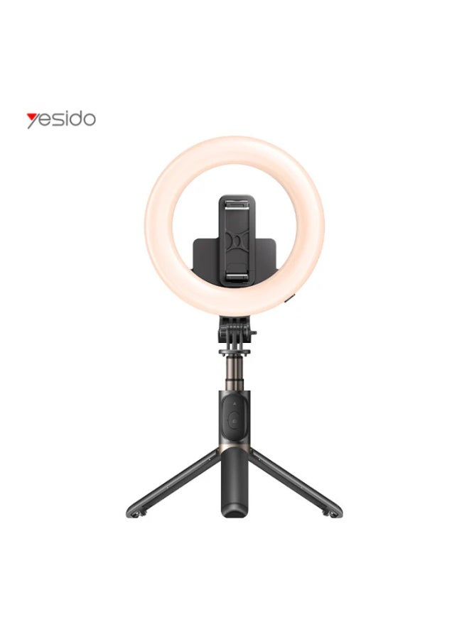 يسيدو عصا سيلفي SF12 محمولة من سبائك الألومنيوم قابلة للتعديل بـ 5 مستويات، مع حامل هاتف وحلقة إضاءة LED وحامل ثلاثي قابل للطي للتصوير، البث المباشر، والفيديو - Image 1