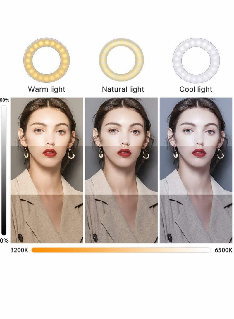 SYOSI حلقة ضوء، ضوء سيلفي للهاتف LED دائري صغير لمكالمات زوم، بث ذاتي، بث مباشر، اجتماع عبر الإنترنت، تصوير - Image 3