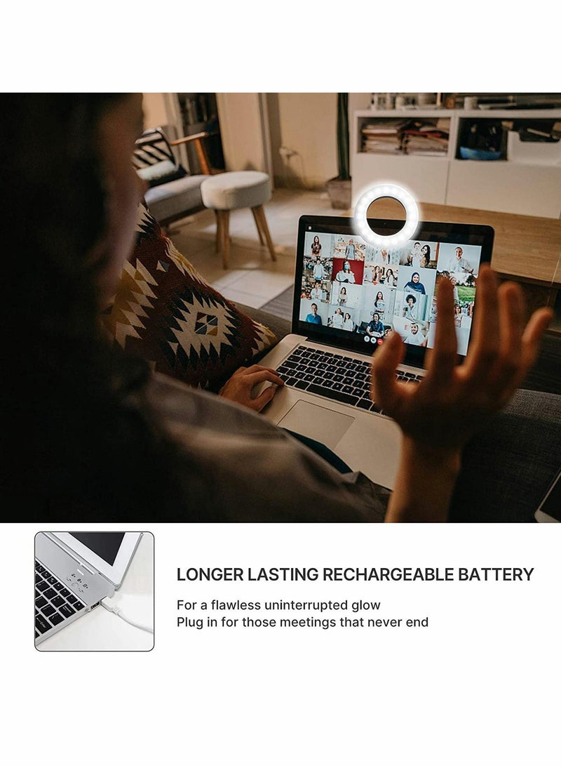 SYOSI حلقة ضوء، ضوء سيلفي للهاتف LED دائري صغير لمكالمات زوم، بث ذاتي، بث مباشر، اجتماع عبر الإنترنت، تصوير - Image 5