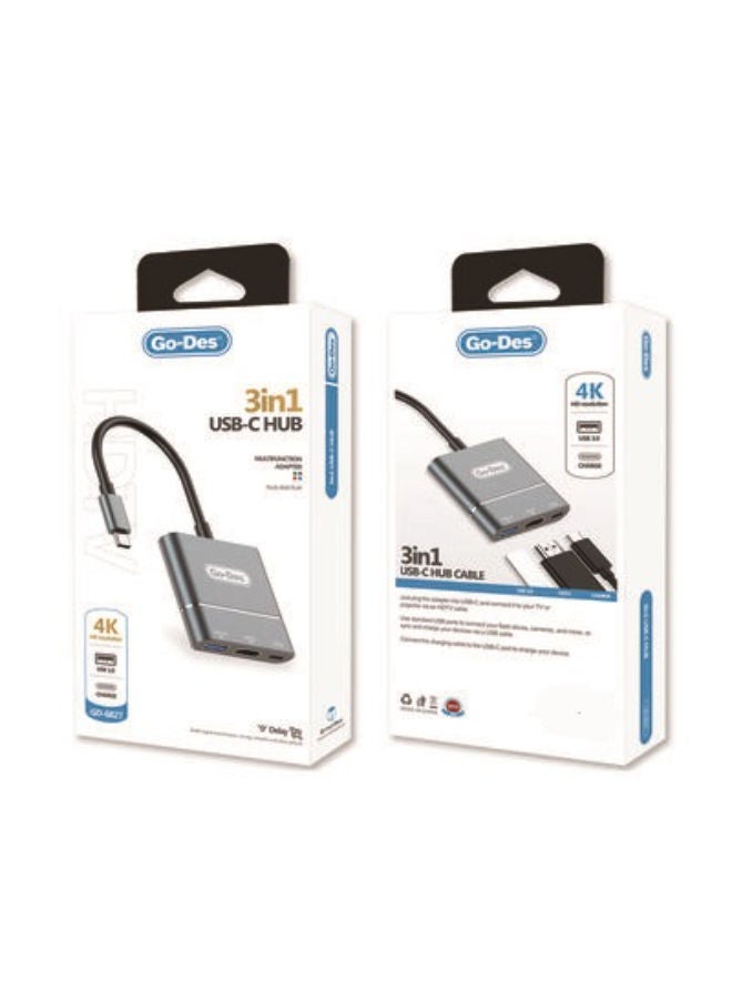 GO-DES GD-6827 Type-C to HDTV 3 in 1 Converter Adapter - Image 3