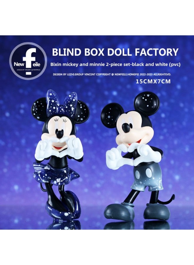 Bizarre Mickey Minnie Mickey Mouse Tide Play Hand-made Doll Ornaments Engagement Valentine's Day Proposal Cake Decoration Ornaments-Color:Mickey Donald Duck 16-piece Set (pvc)  - Image 5