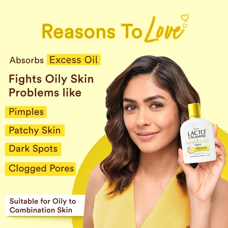 Lacto Calamine Sunscreen Lotion with SPF 30 120ml each Pack of 2 UVA UVB PA Kaolin Clay Zinc Oxide Daily Face Moisturizer For Oily Skin Lightweight NonGreasy Face Body Lotion - Image 2