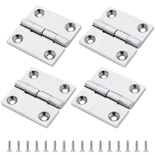 ORLANG 316 Stainless Steel Boat Hatch Hinges2inchx 2inch 50 X 50 mm Polished Marine HingeMarine Boat Hatch Heavy Duty Hinges with Screwsfor Boats Yachts Doors DeckWindows Cabinets 4 Pack - Image 1