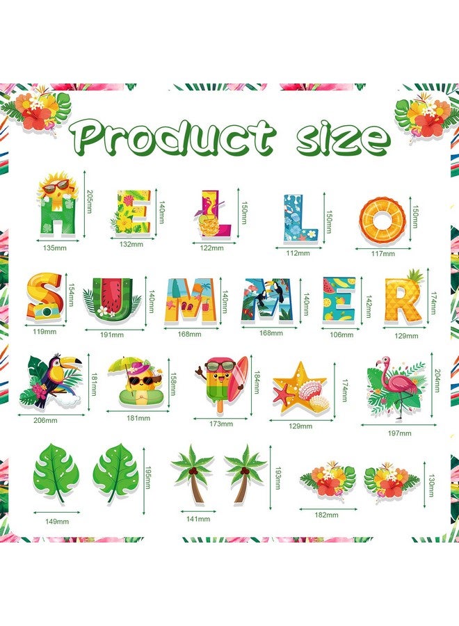 HOWAF لافتة مرحبًا بالصيف من HOWAF، لافتة شاطئية استوائية، 3 قطع زينة ملونة لحفلة هاواي، زينة معلقة لحفلة عيد ميلاد، حفلة بركة، حفلة تيكي، لوازم حفلة استحمام الأطفال، لافتة ترحيبية - Image 2