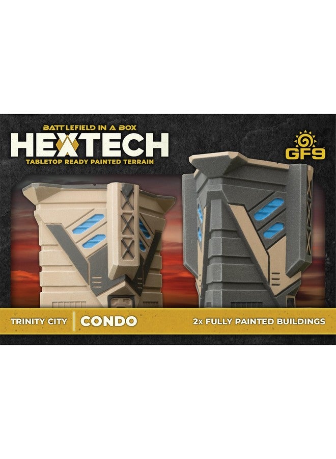 Gale Force Nine GF9: Hextech Trinity City: Condo - 2X Fully Painted Buildings, Battlefield in A Box, Tabletop Ready Painted Terrains, RPG Accessories - Image 1