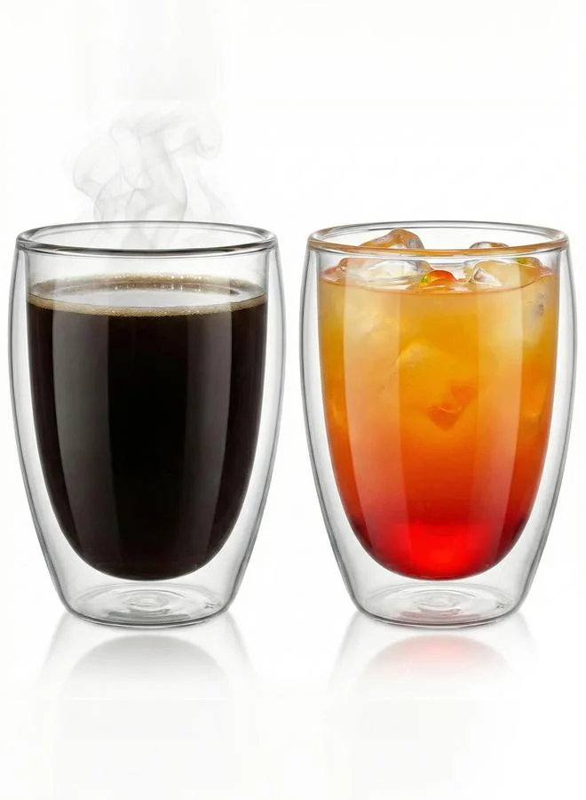 Cuisine Art Set of 2 - Borosilicate Glass Double Wall Glass 350Ml