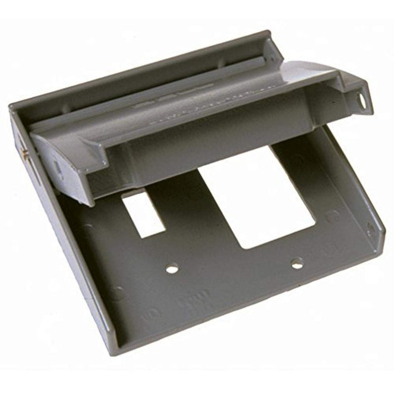 2Gang RAYNTITE Weatherproof Cover ToggleGFCI Gray