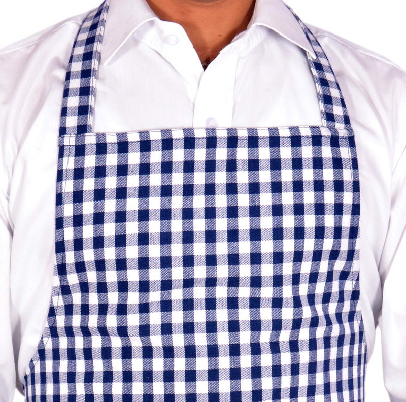 Switchon® Cotton Checkered Chef Apron with Cap – Free Size | Multipurpose Kitchen Apron with Front Pocket | For Men & Women | Home, Hotels, Cafés & Restaurants Proudly Made in India - Image 3
