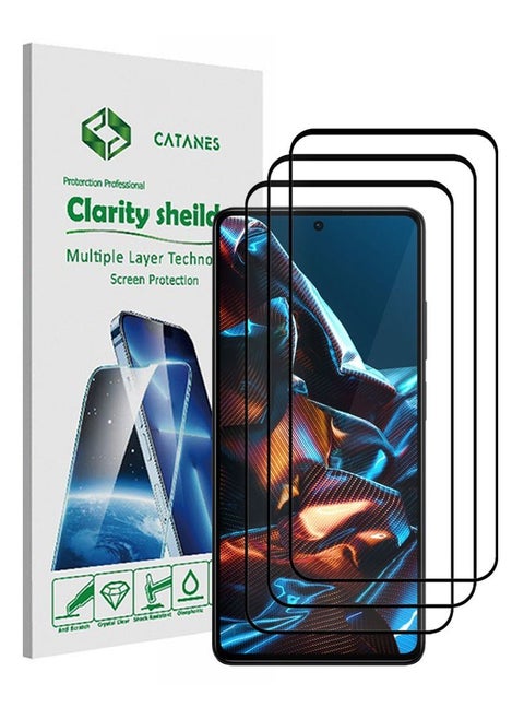 3 Pack For Xiaomi Poco X5 Pro Screen Protector Scratch and Shatter Resistant Full Glue Back