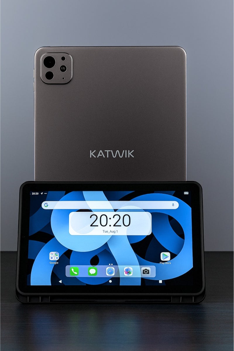 كاتويك تابلت K17 الذكي للأطفال للتعليم | شاشة بحجم 10 بوصات | لوحة مفاتيح وفأرة لاسلكية | غلاف قابل للطي | سماعات أذن | قلم | شاحن نوع C - Image 1