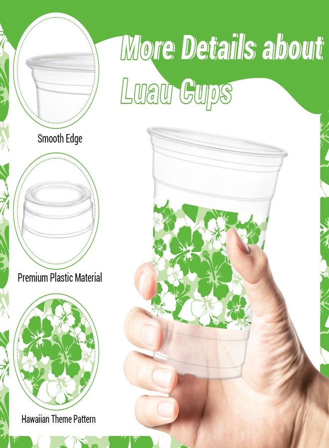 HYMENEX 50Pcs Hawaii Luau Cups, 12oz Luau Party Cups Aloha Plastic Cup for Hawaiian Tropical Aloha Decorations Summer Themed Birthday Party Favor Beach Pool Supplies - Image 2